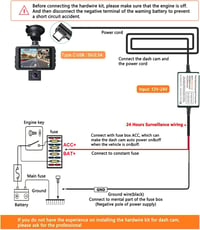 Gebildet Menetrögzítő Kamera Bekötő Szett Type-C USB Csatlakozóval, 12V-24V 5V Átalakító Feszültségvédelemmel, 4m Kábel 3