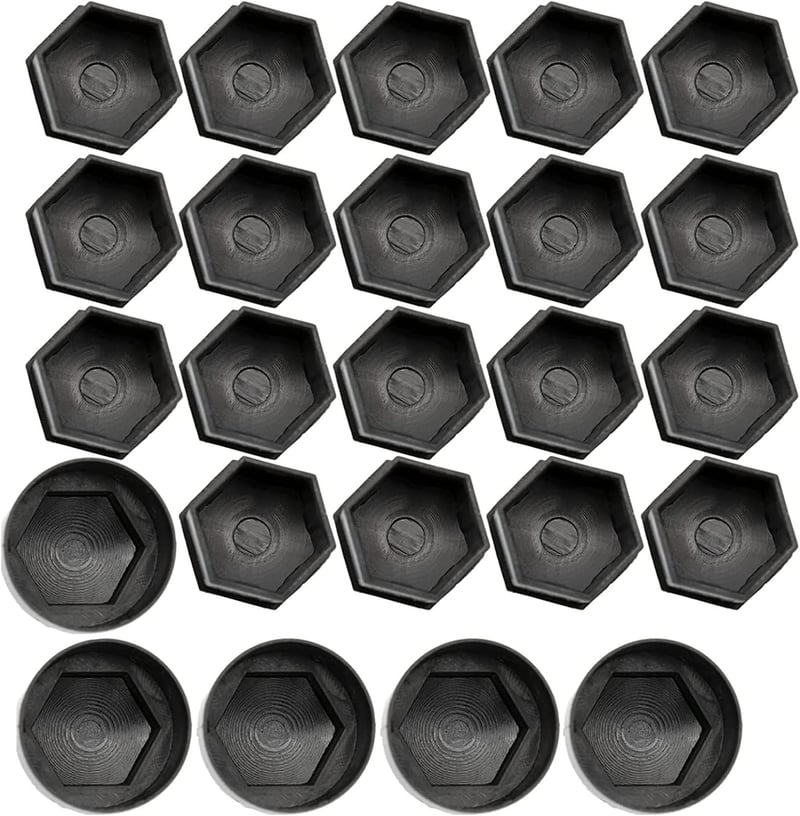 Gebildet Univerzális Kerékcsavar Kupak 17mm Fekete 20db Szerelőeszközzel