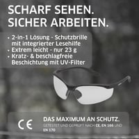 Ochelari de protecție Gebol Reader Clear cu dioptrii +1,5, protecție UV-A/B, rezistenți la zgârieturi 3