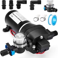 Gedlex 12V Vízszivattyú Lakóautókhoz - 20,8 LPM, 40 PSI Üzemi Nyomás, 180W - Hajókhoz, Lakókocsikhoz, Kertöntözéshez, Szűrővel 1