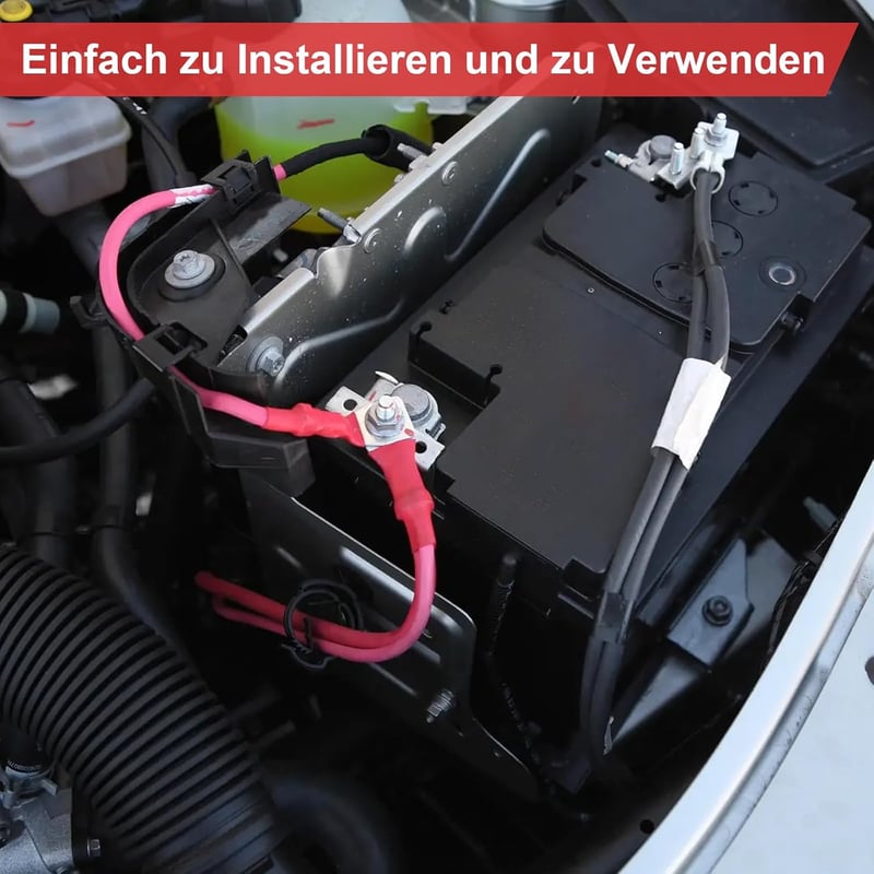 Gedlex Akkumulátor Kábel 35mm² 100cm - Oxigénmentes Réz Autó Kábelszett M10 Csatlakozóval, 150A, 12-24V Akkumulátorhoz, Piros-Fekete PVC Szi