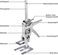 Gedlex Bútoremelő Készlet - 2db Erőkímélő Emelőkar Precíziós Skálával, 400kg Teherbírás, Szénacél Szerkezet Bútorokhoz, Ajtókhoz, Csempékhez 2