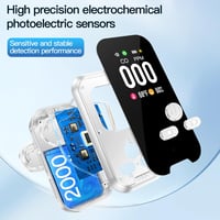 Gedsffati Szén-monoxid Érzékelő LCD Kijelzővel - Otthoni CO Riasztó Hőmérséklet és Páratartalom Mérővel, Gyors Reagálású, Újratölthető Akkum 6