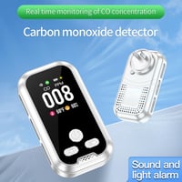 Gedsffati Szén-monoxid Érzékelő LCD Kijelzővel - Otthoni CO Riasztó Hőmérséklet és Páratartalom Mérővel, Gyors Reagálású, Újratölthető Akkum 3