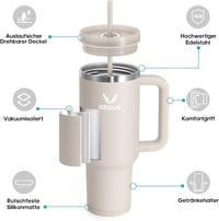 Gedux 1,2L termikus ivópalack szívószállal, vákuum szigetelés, cseppmentes - Coffee 3
