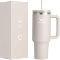 Gedux 1,2L termikus ivópalack szívószállal, vákuum szigetelés, cseppmentes - Coffee 1