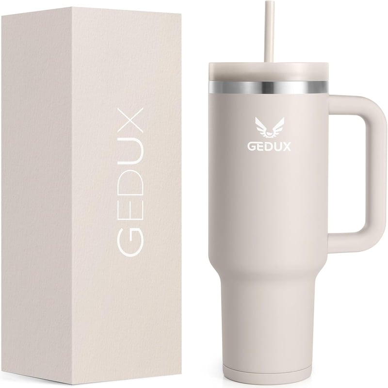 Gedux 1,2L termikus ivópalack szívószállal, vákuum szigetelés, cseppmentes - Coffee