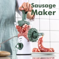 Geedel Kézi Húsdaráló - Rozsdamentes Acél Többfunkciós Konyhai Készülék Húshoz, Kolbásztöltéshez, Süteményekhez, Churros Készítéséhez (Zöld) 4