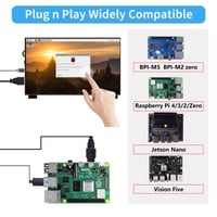 10,1-palcový dotykový monitor GeeekPi pre Raspberry Pi, IPS LCD displej 1024x600 s duálnymi reproduktormi, HDMI, pre Pi 5/4B/3B+/Zero/400, Win11/10/8 6