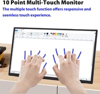 GeeekPi 18.5" hordozható monitor 1920x1080 IPS érintőképernyő 120Hz HDMI USB-C 7
