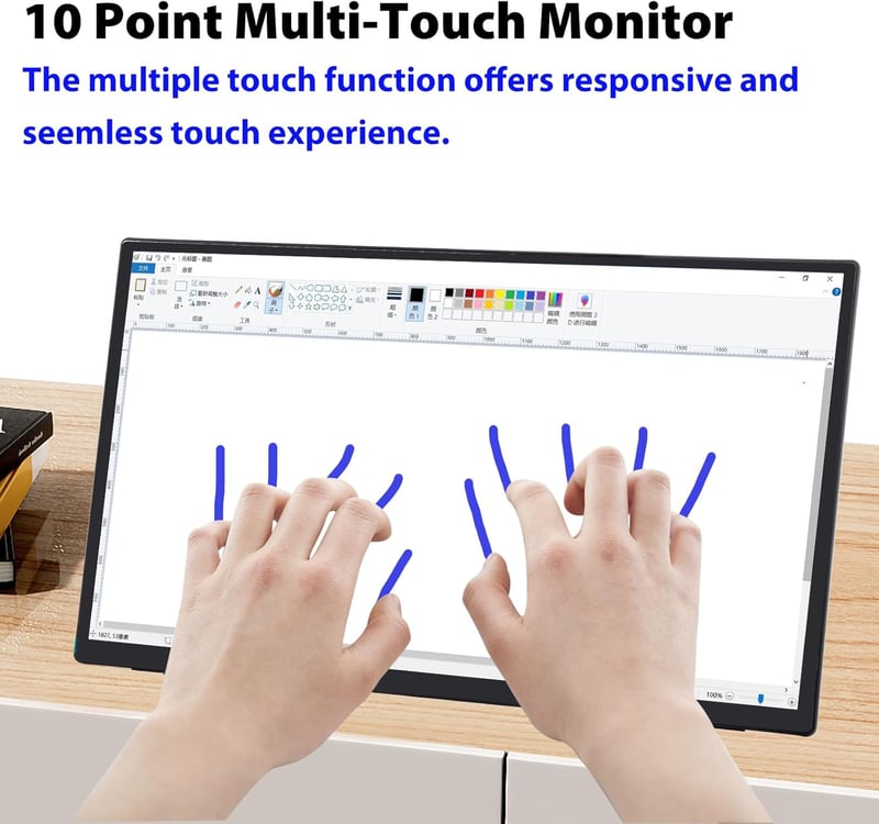 GeeekPi 18.5" hordozható monitor 1920x1080 IPS érintőképernyő 120Hz HDMI USB-C