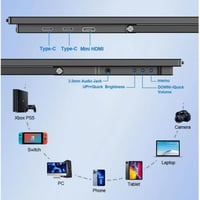 GeeekPi 18.5" hordozható monitor 1920x1080 IPS érintőképernyő 120Hz HDMI USB-C 5