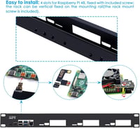GeeekPi 1U Rack Mount Raspberry Pi 4B hűtéssel, HDMI adapterrel és kártyaolvasóval 4