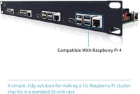 GeeekPi 1U Rack Mount Raspberry Pi 4B hűtéssel, HDMI adapterrel és kártyaolvasóval 3
