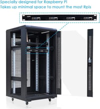 GeeekPi 1U Rack Mount Raspberry Pi 4B hűtéssel, HDMI adapterrel és kártyaolvasóval 5