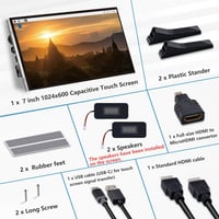 GeeekPi 7" Érintőképernyős Monitor Raspberry Pi-hez, 1024x600 IPS LCD, Dual Speaker 9