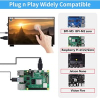 GeeekPi 7" Érintőképernyős Monitor Raspberry Pi-hez, 1024x600 IPS LCD, Dual Speaker 7