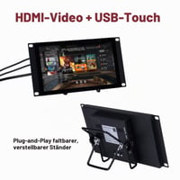 9-palcový dotykový LCD monitor GeeekPi 1280x720 pre 3U rack DeskPi RackMate T0/T1/T2/T0 Plus/T1 Plus/TL1 a 10-palcový serverový rozvádzač 2