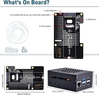GeeekPi Fém Ház Raspberry Pi 5-höz N04 PCIe M.2 NVMe SSD Bővítőkártyával - Kompatibilis 2230/2242/2260/2280 M.2 SSD Meghajtókkal 2