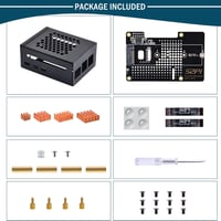 GeeekPi Fém Ház Raspberry Pi 5-höz N04 PCIe M.2 NVMe SSD Bővítőkártyával - Kompatibilis 2230/2242/2260/2280 M.2 SSD Meghajtókkal 8