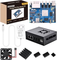 GeeekPi Orange Pi 5 Plus 16GB - RK3588 8-Magos Egykártyás Számítógép eMMC Foglalattal, Fém Házzal, Ventilátorral és Hivatalos 5V 4A Tápegysé 1