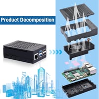 GeeekPi Raspberry Pi 5 8GB Kezdő Szett - 128GB SD Kártya, ABS Ház Armor Lite V5 Hűtővel, 27W USB-C Tápegység, 4K HDMI Kábelek 5