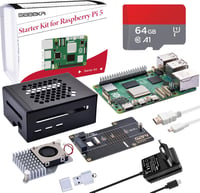 GeeekPi Raspberry Pi 5 8GB Kezdő Szett M.2 NVMe SSD Kártyával, Fém Ház, Aktív Hűtő, 64GB SD Kártya, HDMI Kábel, 27W Tápegység 1
