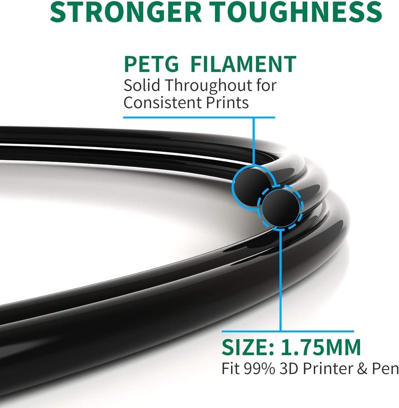 GEEETECH PETG Filament 1.75mm Fekete 1kg 3D Nyomtatóhoz