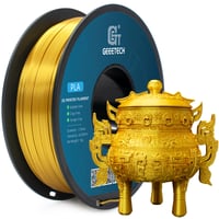 GEEETECH PLA Silk filament 1,75 mm, hodvábne zlatý pre 3D tlačiarne, 1 kg cievka, rozmerová presnosť +/- 0,02 mm 2