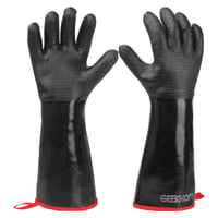 GEEKHOM Grilovacie rukavice 45 cm, žiaruvzdorné, extra dlhé, ohňovzdorné do 500 °C, kuchynské rukavice, chňapky na varenie, pečenie a grilovanie 1
