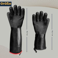 GEEKHOM Grilovacie rukavice 45 cm, žiaruvzdorné, extra dlhé, ohňovzdorné do 500 °C, kuchynské rukavice, chňapky na varenie, pečenie a grilovanie 8