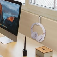 GEEKRIA Akrylový nástenný držiak na slúchadlá pre kancelárske priečky a kabínové steny, priehľadný závesný hák, kompatibilný s Bose, Sony, Sennheiser, JBL, B 5