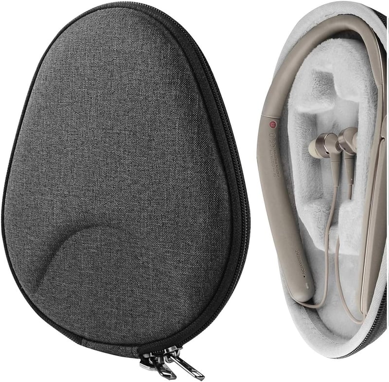 GEEKRIA kemény védő utazó tok szürke Sony WI-1000X H700 C400 JVC HA-FX37BT Bluetooth nyakpántos fülhallgatókhoz IP67