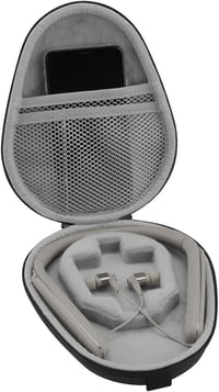 GEEKRIA kemény védő utazó tok szürke Sony WI-1000X H700 C400 JVC HA-FX37BT Bluetooth nyakpántos fülhallgatókhoz IP67 3