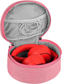 GEEKRIA rózsaarany soft shell fejhallgató tok Beats Solo2 Solo3 Studio Wireless Skullcandy Crusher Bose QC35 kompatibilis hordtáska védőtok 3
