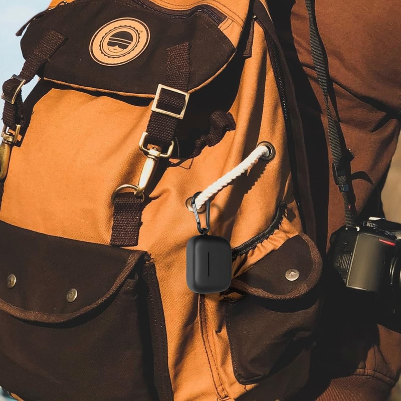 GEEKRIA Szilikon tok Sennheiser CX 500BT True Wireless fülhallgatóhoz, fekete védőborítás hordtáskával és kulcstartó karabinerrel