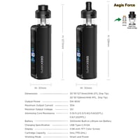 GeekVape Aegis Force Kit 80W Box Mod – 3200 mAh batéria, 5 ml cartridge, B Coil, MTL/DTL, Freebase/Nicsalts – farba Chameleon Prism 2