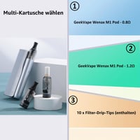 GeekVape Wenax M Starter Kit – Elektrická cigareta v karbónovo sivej farbe (štartovacia sada) 4