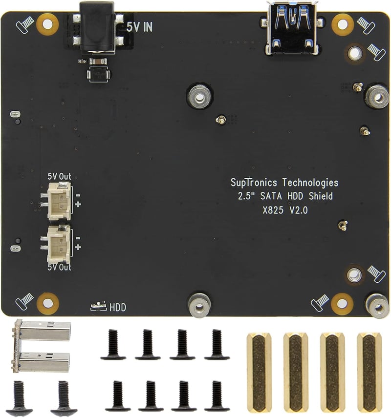 Geekworm Raspberry Pi 4 X825 V2.0 SATA bővítőkártya 2,5"-os HDD/SSD, UASP támogatás