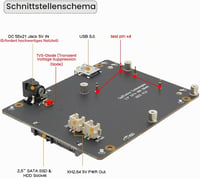 Geekworm Raspberry Pi 4 X825 V2.0 SATA bővítőkártya 2,5"-os HDD/SSD, UASP támogatás 2