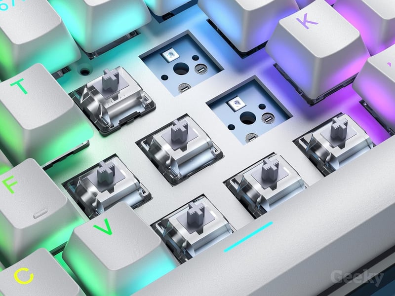 Geeky GK61 60% Mechanikus Gaming Billentyűzet RGB LED Kék