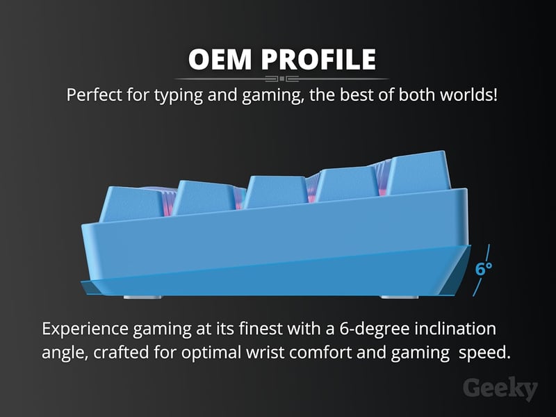 Geeky GK61 60% Mechanikus Gaming Billentyűzet RGB LED Kék