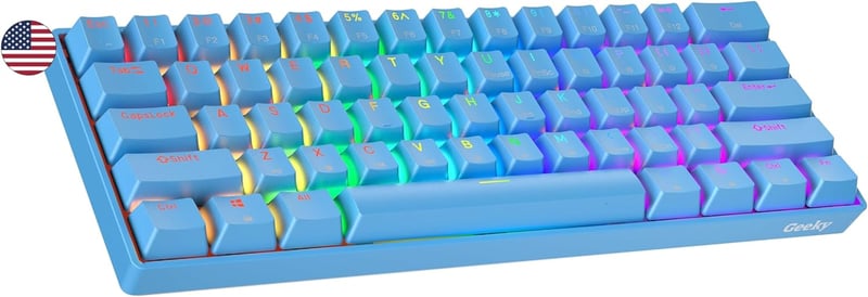 Geeky GK61 60% Mechanikus Gaming Billentyűzet RGB LED Kék