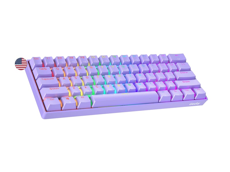 Geeky GK61 SE 60% mehanička gaming tipkovnica RGB - crna, Blue switch