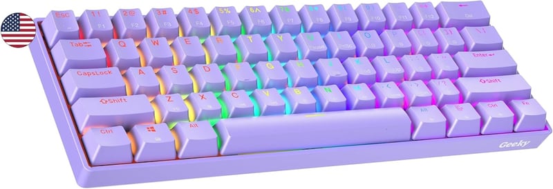Geeky GK61 SE 60% Mechanikus Gaming Billentyűzet RGB LED Háttérvilágítással PC/Mac