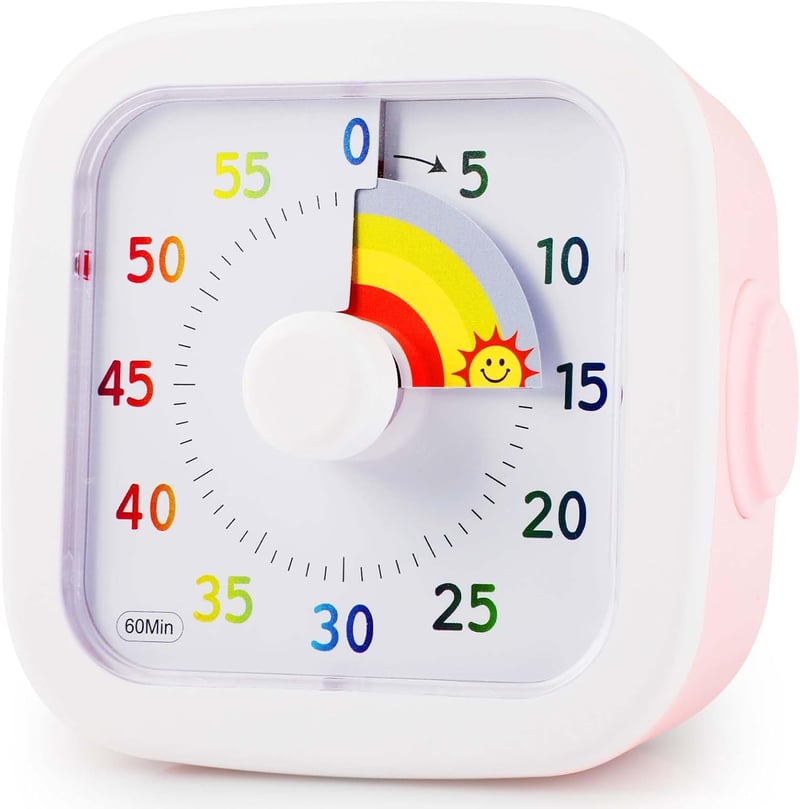 GeeRic 60 perces vizuális időzítő, csendes asztali timer gyerekeknek és tanuláshoz
