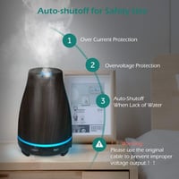 GeeRic Aroma Diffúzor 200ml - Ultrahangos Párásító Sötét Fa Kivitelben, 7 Színű LED Világítással, Távirányítóval, Automatikus Kikapcsolással 4