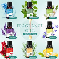 GeeRic Aroma Diffúzor 550ml + 8x10ml Illóolaj Szett - Ultrahangos Párásító 7 Színű LED Világítással, Távirányítóval, Időzítővel, Automatikus 2
