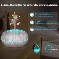 GeeRic Aroma Diffúzor 550ml - Ultrahangos Párásító Aromaterápiás Illóolaj Párologtató 7 LED Színnel és Távirányítóval - Fa Mintázatú 3