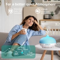 GeeRic Aroma Diffúzor 550ml - Ultrahangos Párásító Illóolajokhoz, 7 Színű LED Világítással, Távirányítóval, Automata Kikapcsolással Hálószob 3